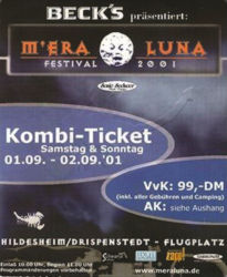 Gary Numan 2001 Hildesheim Festival Ticket